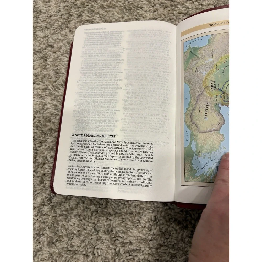 NKJV Holy Bible New King James Version Red Leather-Soft GIANT PRINT Reference